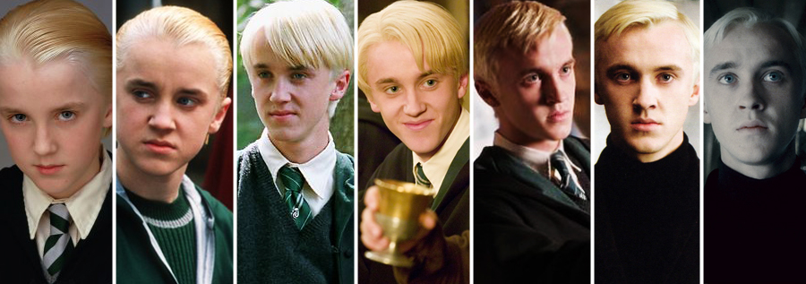 Draco Malfoy (Tom Felton) .