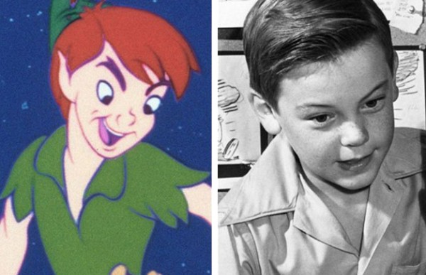 O ator-mirim Bobby Driscoll serviu de inspiração para Peter Pan, além de dar voz ao personagem.