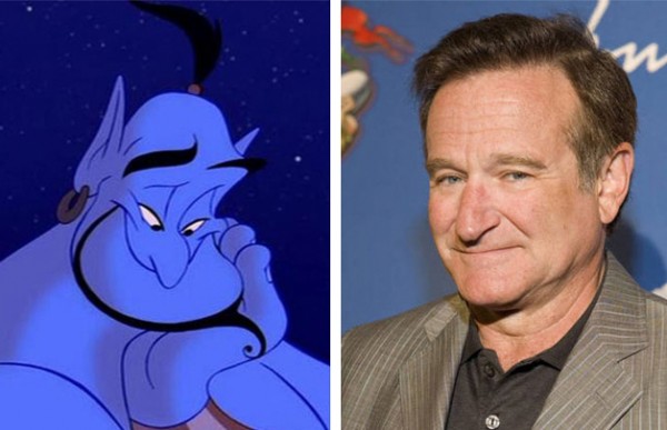 O Gênio de Aladdin ganhou a voz e os traços inspirados no ator Robin Williams.