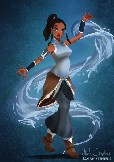 Tiana (A Princesa e o Sapo) como Korra (Avatar)