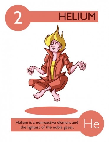 Hélio é um elemento não reativo e o mais leve dos gases nobres.