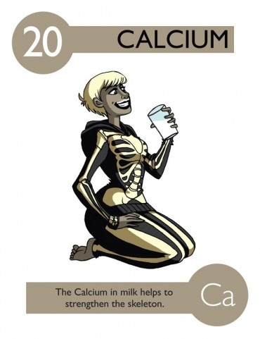 O Cálcio encontrado no leite ajuda a fortalecer o esqueleto.