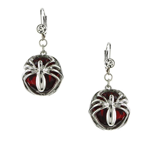 Spider-Man Red Crystal Earrings