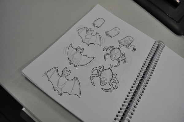 Alguns sketches do jogo.
