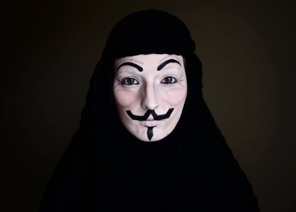 Máscara de Guy Fawkes que é usada em V de Vingança