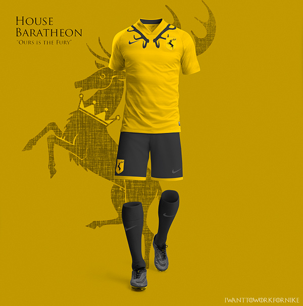 house baratheon uniformes futebol copa Game of thrones