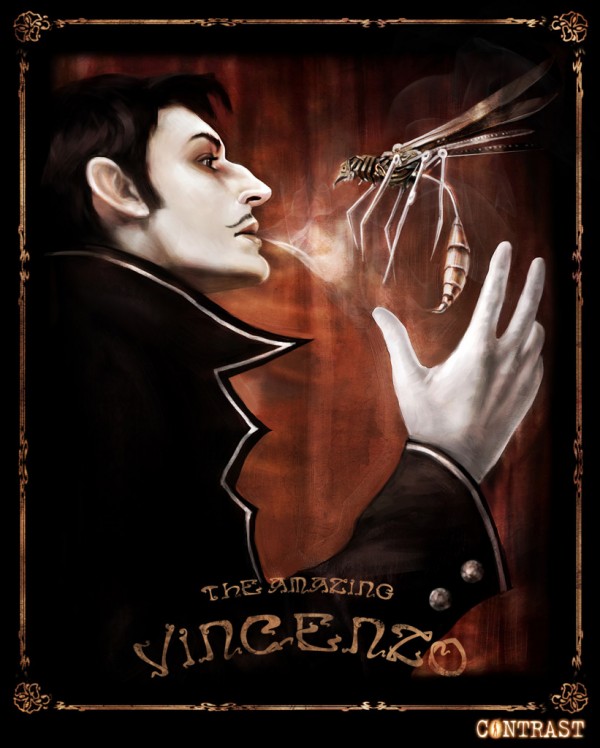 The amazing Vincezo, o arrogante e misterioso ilusionista, personagem chave no enredo