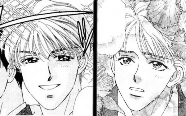 Imagem para mostrar a evolução da arte. À esquerda, Tarou seduzindo  no capítulo 3. À direita, Tarou seduzindo no capítulo 36.