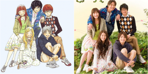 Imagem de anime x dorama japonês e a beleza da comparação das semelhanças.